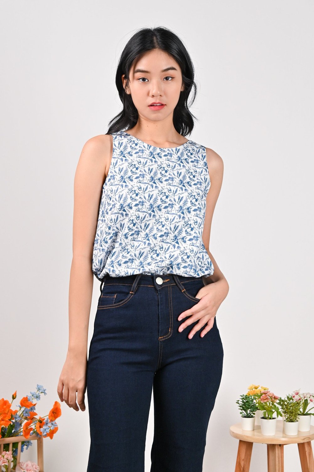 HYDRANGEA TOILE TWO-WAY TOP