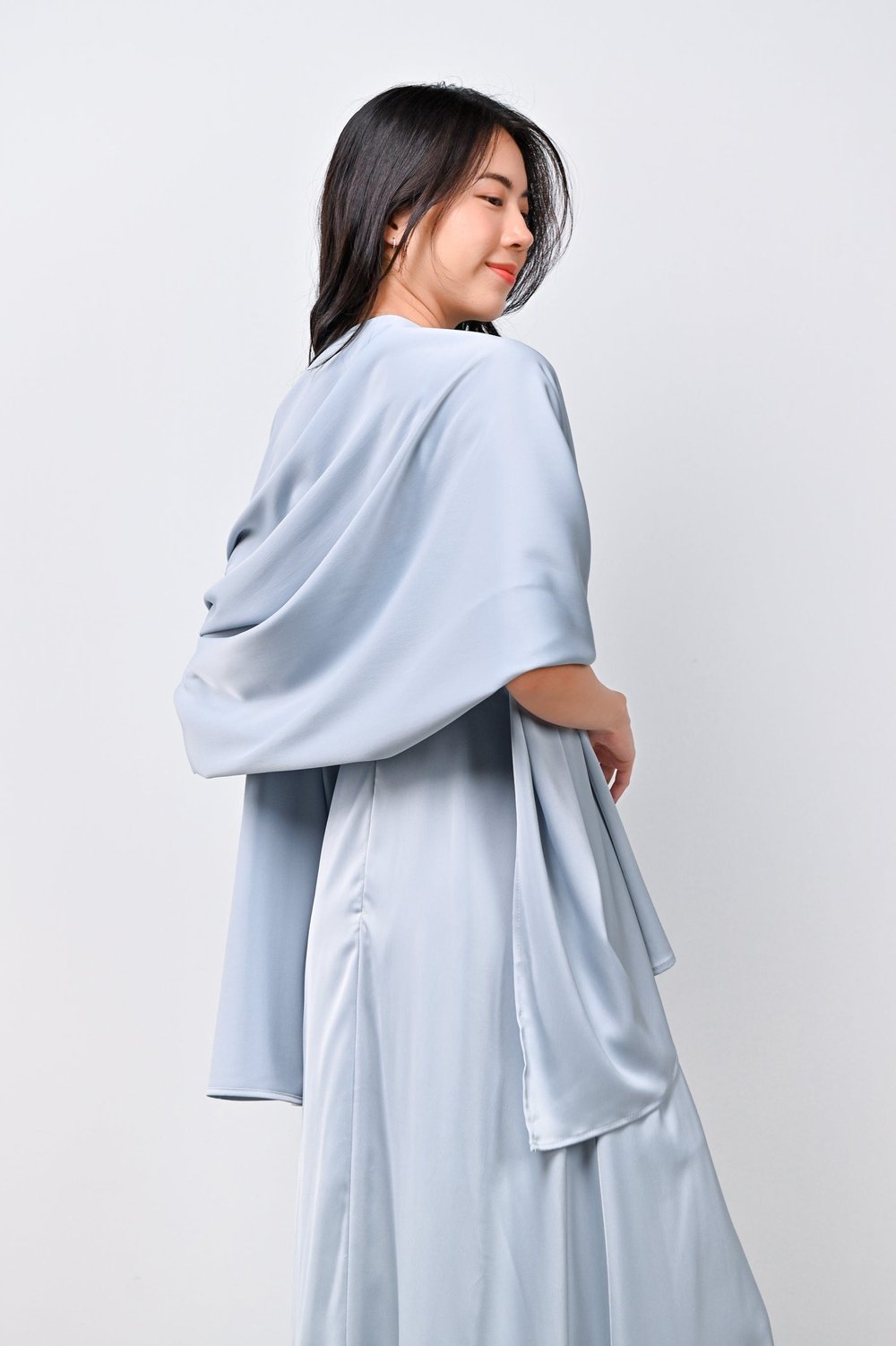 JAIME SHAWL / SCARF IN LIGHT-BLUE