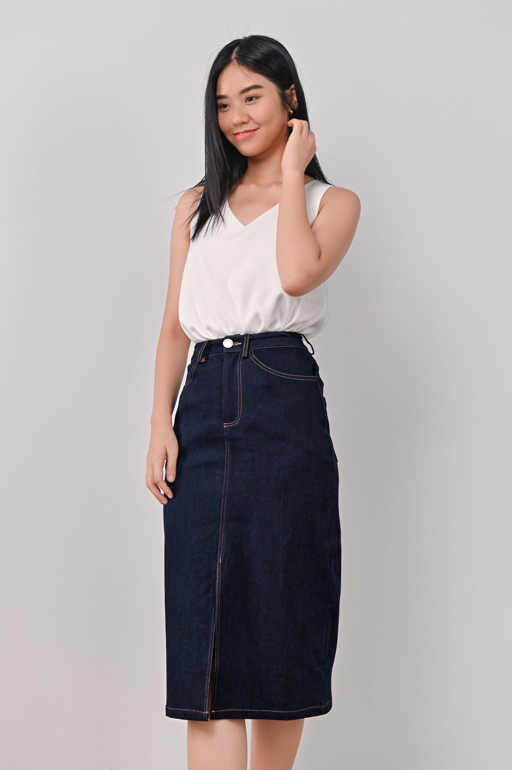 FANDY SLIT DENIM SKIRT