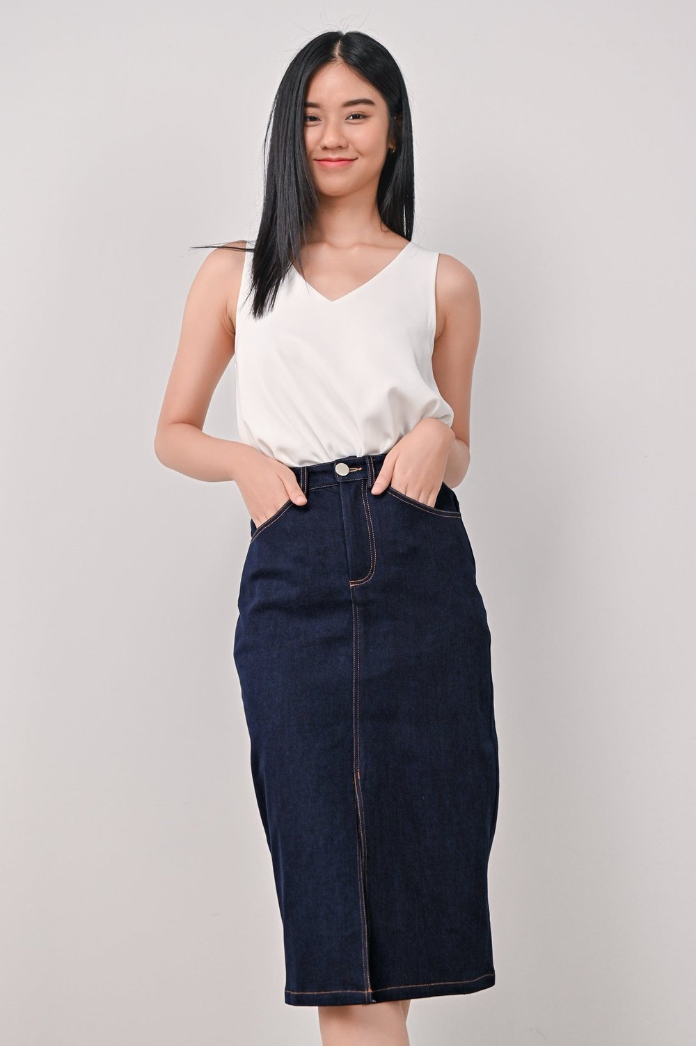FANDY SLIT DENIM SKIRT