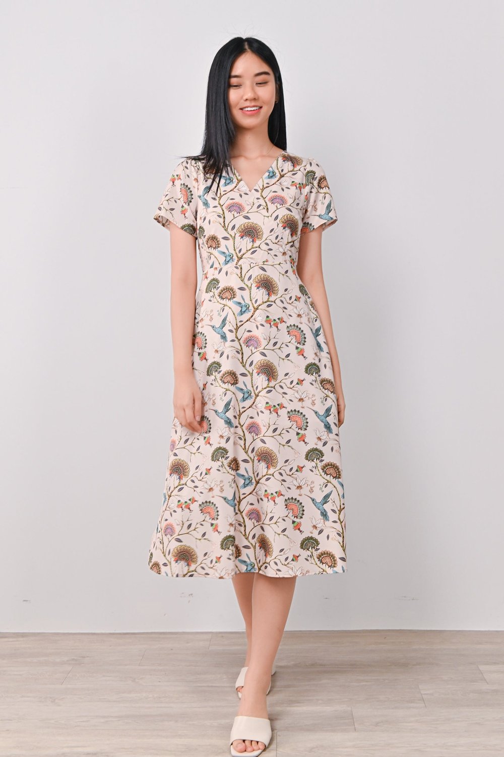 BLESSINGS ON WINGS V-NECK DRESS