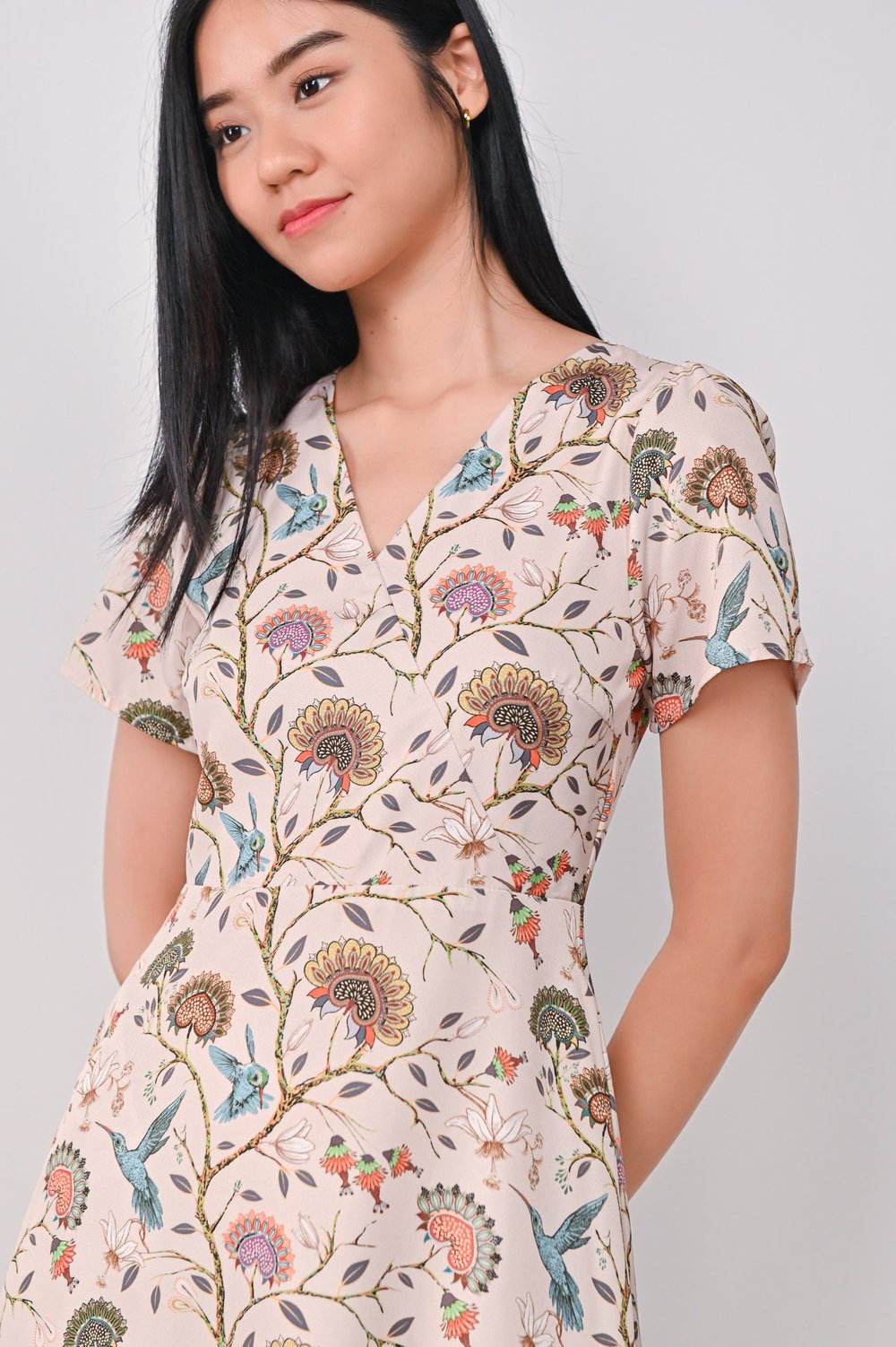 BLESSINGS ON WINGS V-NECK DRESS