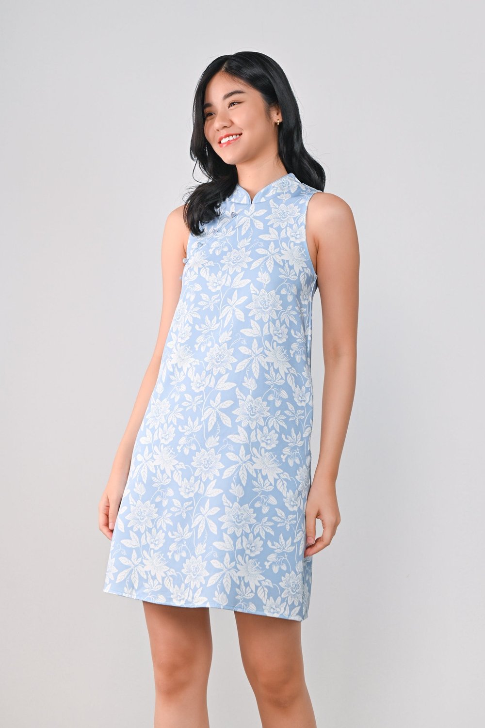CAMY BLUE SLEEVELESS CHEONGSAM