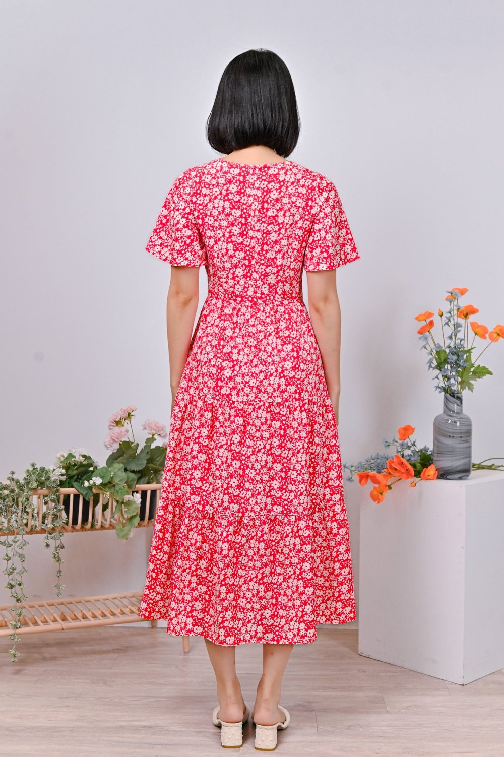 CARMEN MAXI DRESS IN ROSE FLORAL