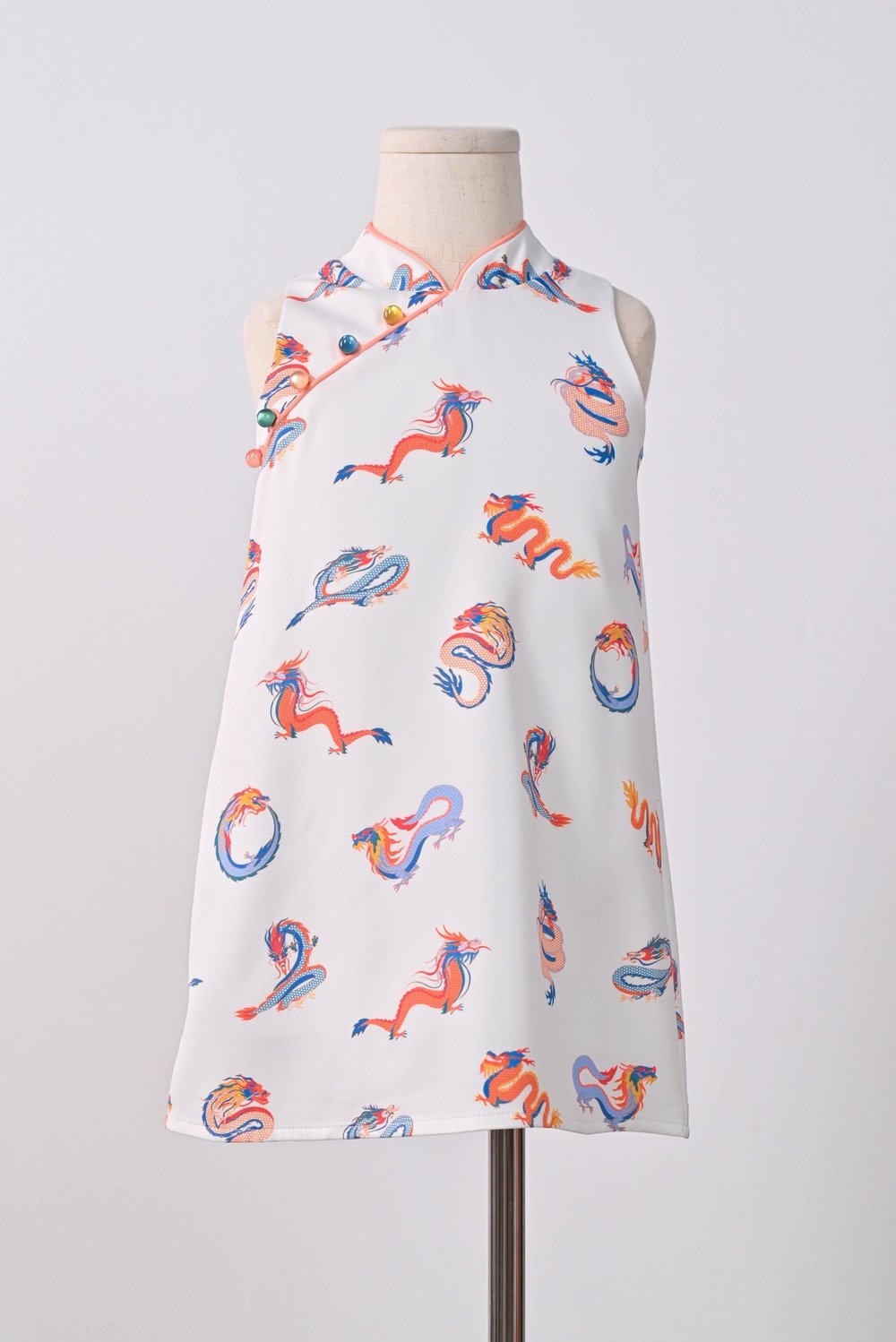 FESTIVE DRAGONS KIDS' SLEEVELESS CHEONGSAM