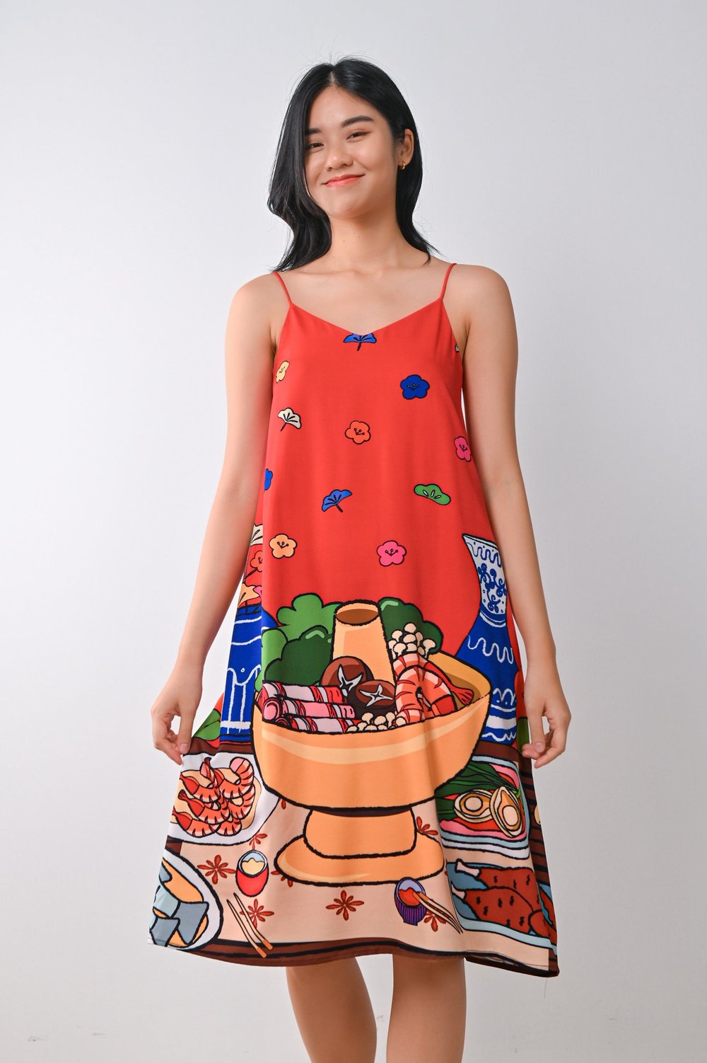 HOTPOT RED SPAG TENT DRESS