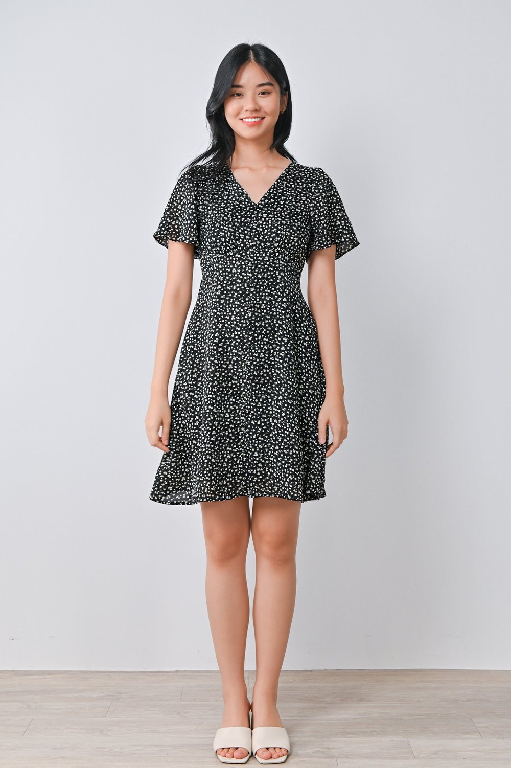 JOULIE BUTTON DRESS IN BLACK