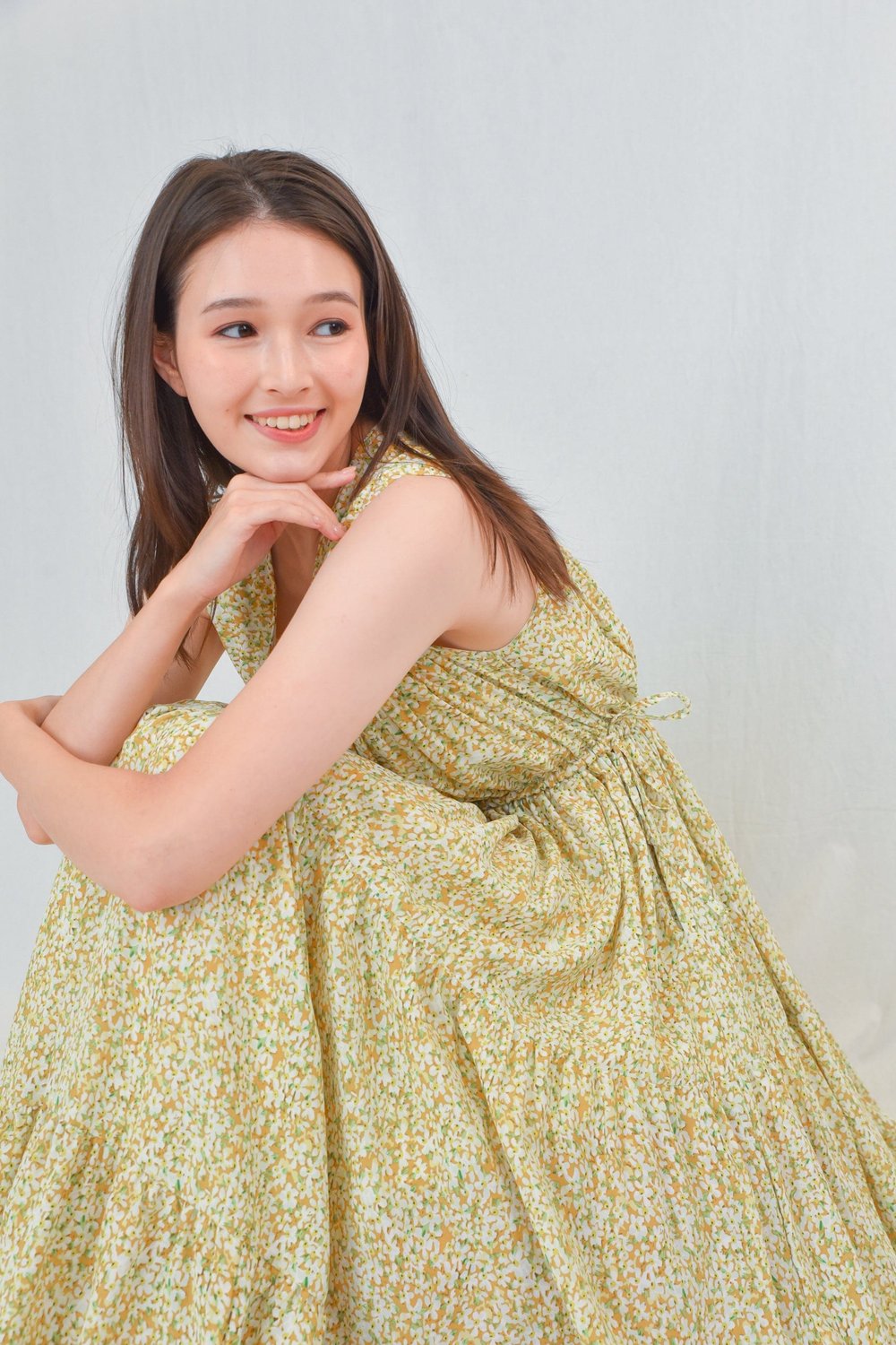 KIMBERLEY TIERED MAXI IN YELLOW FLORAL