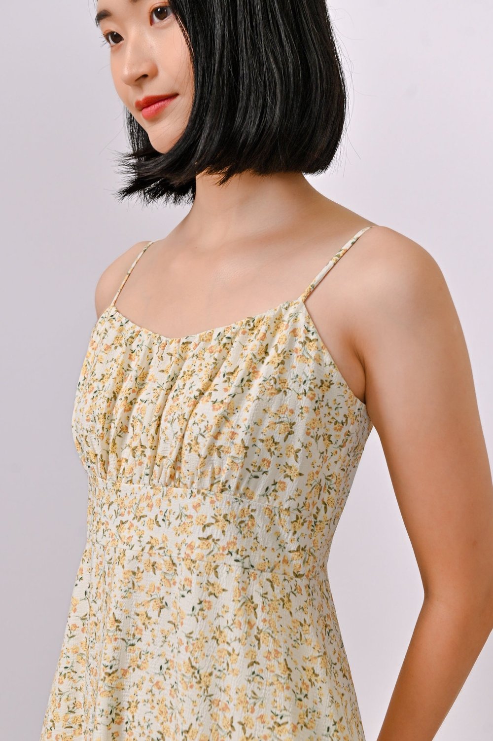 LACEY SPAG DRESS IN YELLOW