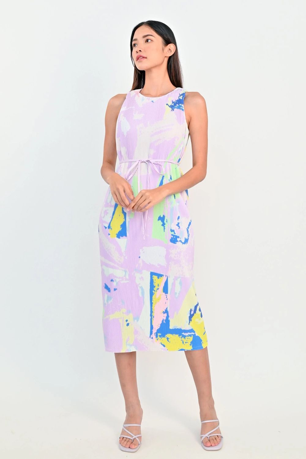 LILAC BREATHS PLEAT DRESS