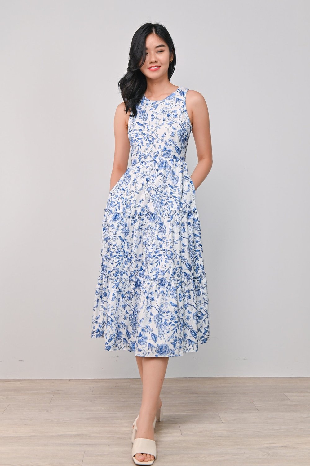 MAXY TIERED MIDAXI IN BLUE