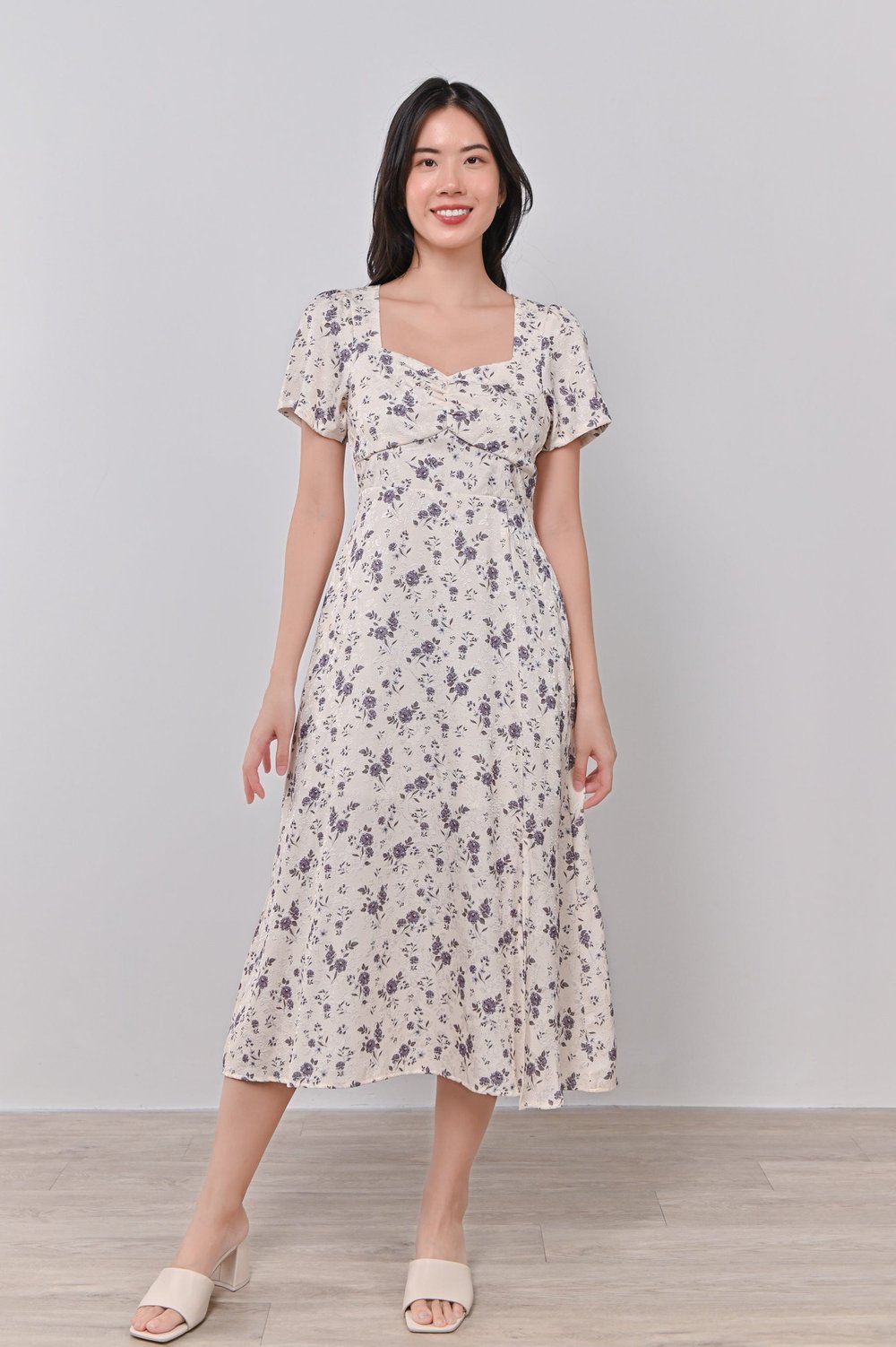 MINJUNG SWEETHEART DRESS IN LILAC FLORALS
