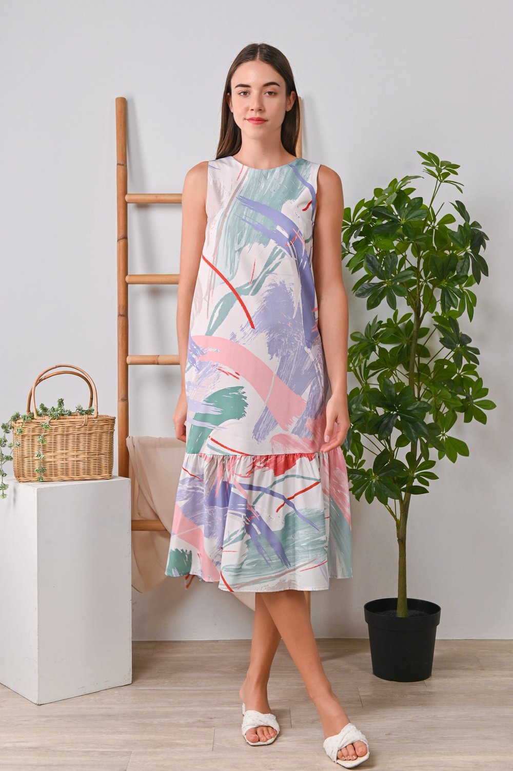 MOD STROKES DROPWAIST DRESS