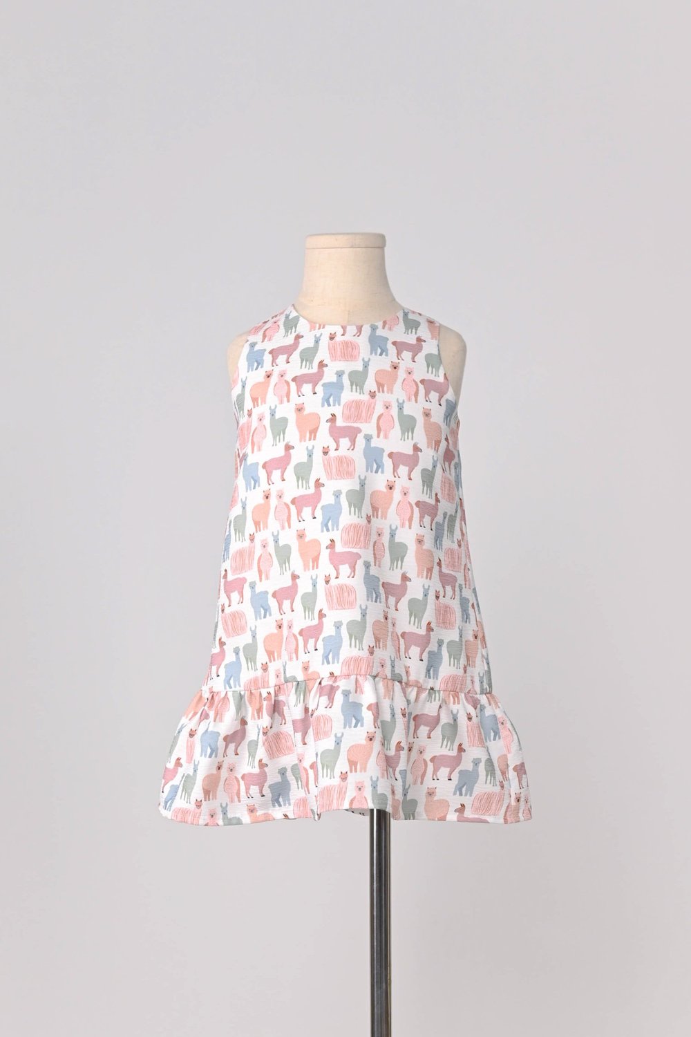 PASTEL LLAMA KIDS' DRESS