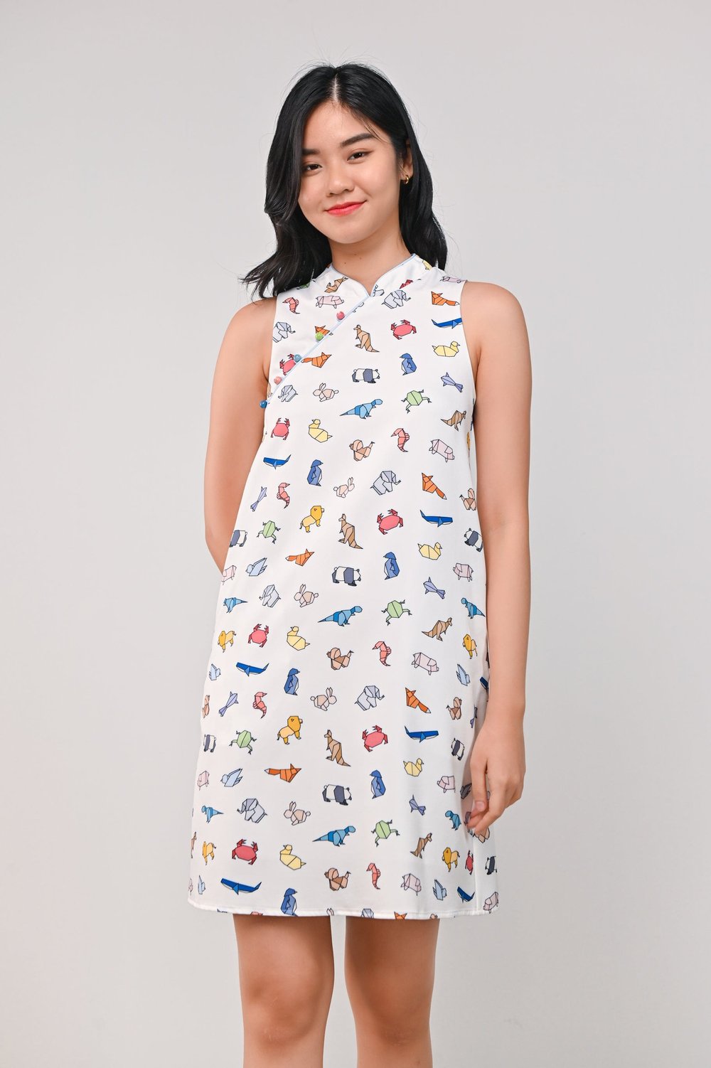 ORIGAMI ZOO SLEEVELESS CHEONGSAM