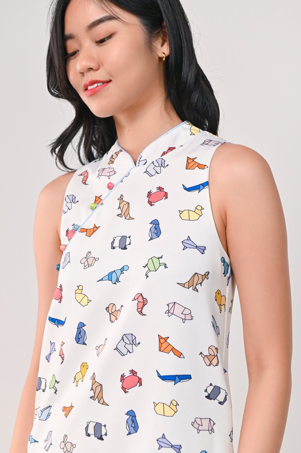ORIGAMI ZOO SLEEVELESS CHEONGSAM