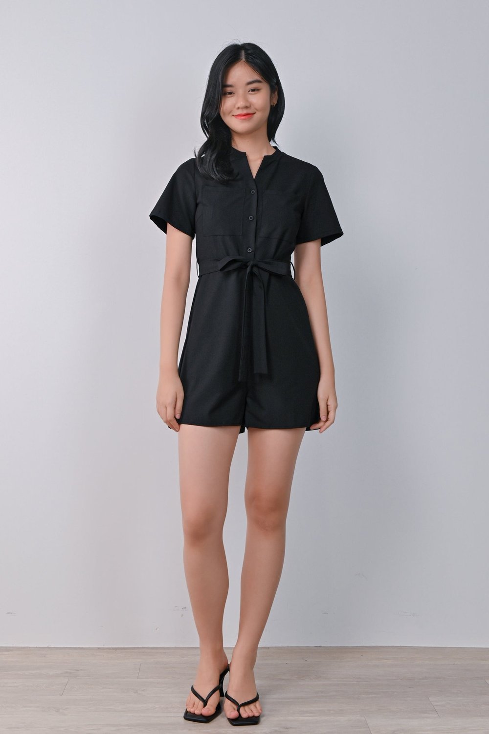 ALAYAH UTILITY ROMPER IN BLACK