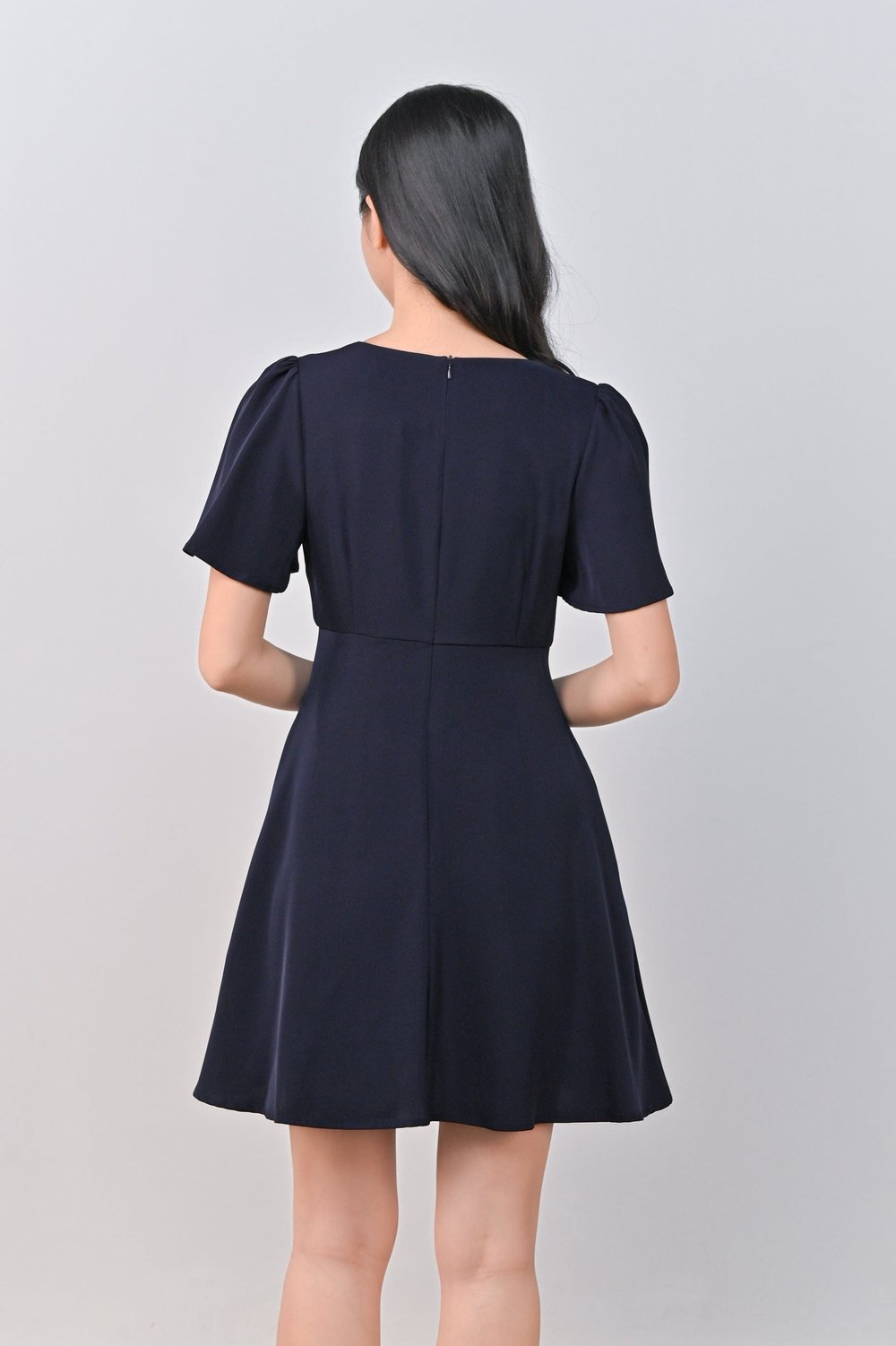 DONELLA V-NECK DRESS-ROMPER IN NAVY