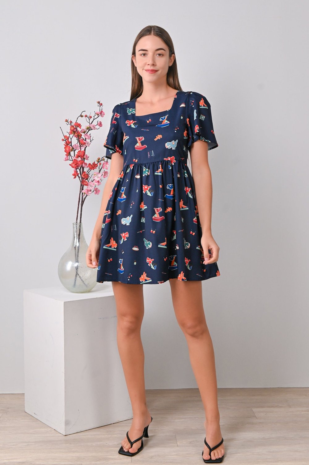 PLAYGROUND NAVY DRESS-ROMPER