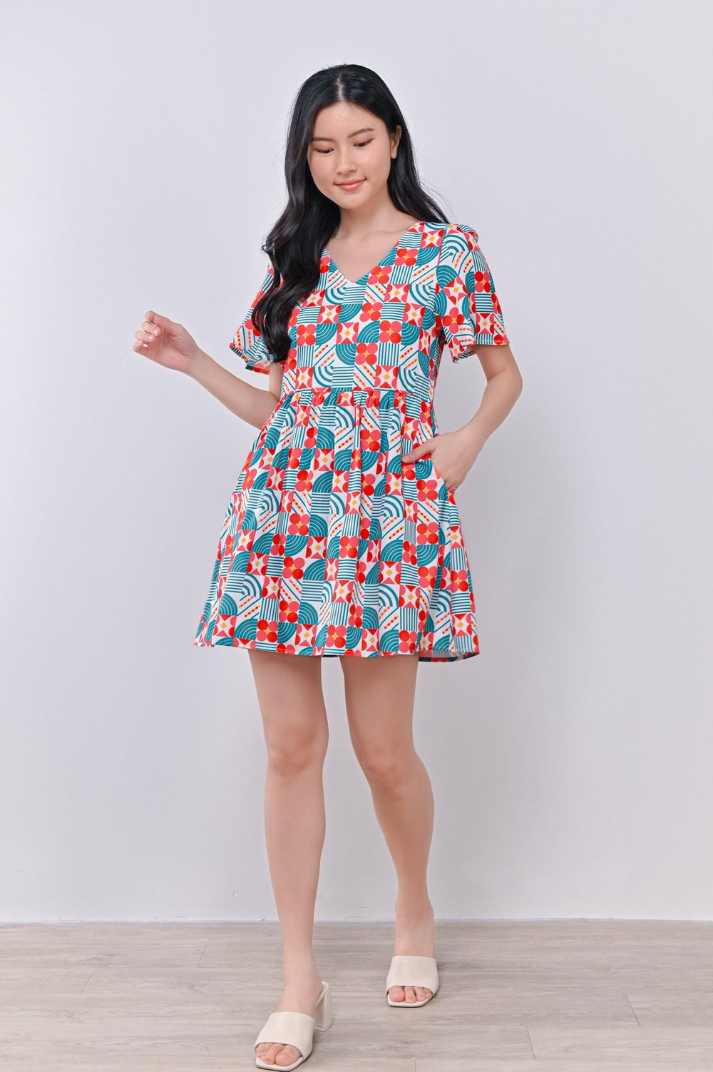 ENCHANTED WHITE V-NECK DRESS-ROMPER