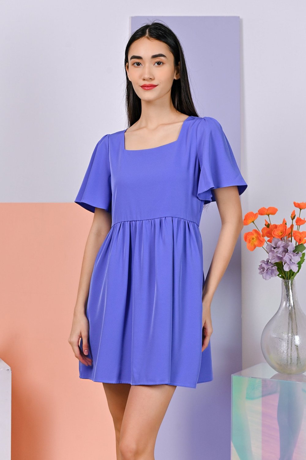 GWYNETH DRESS-ROMPER IN PERIWINKLE