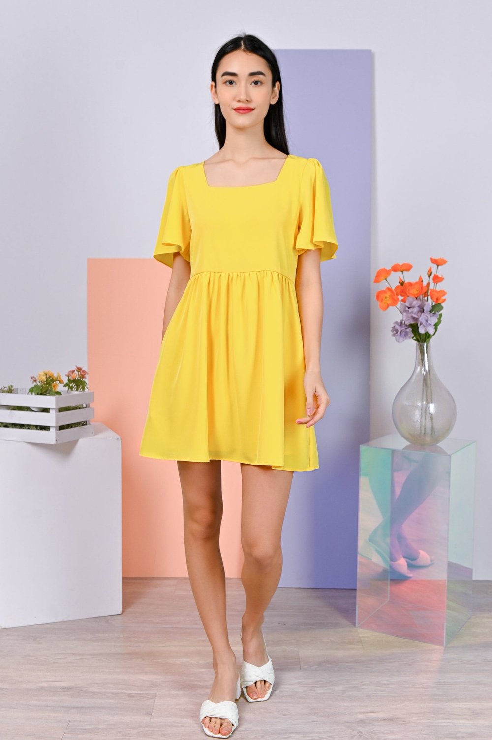 GWYNETH DRESS-ROMPER IN YELLOW