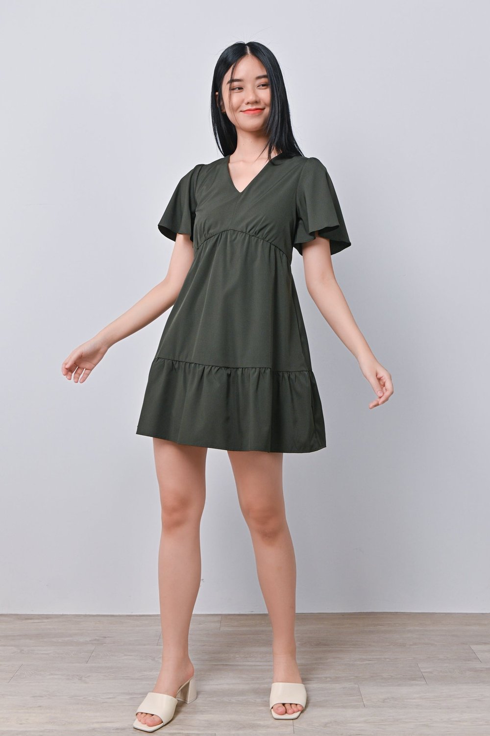 SU-JIN DRESS-ROMPER IN OLIVE