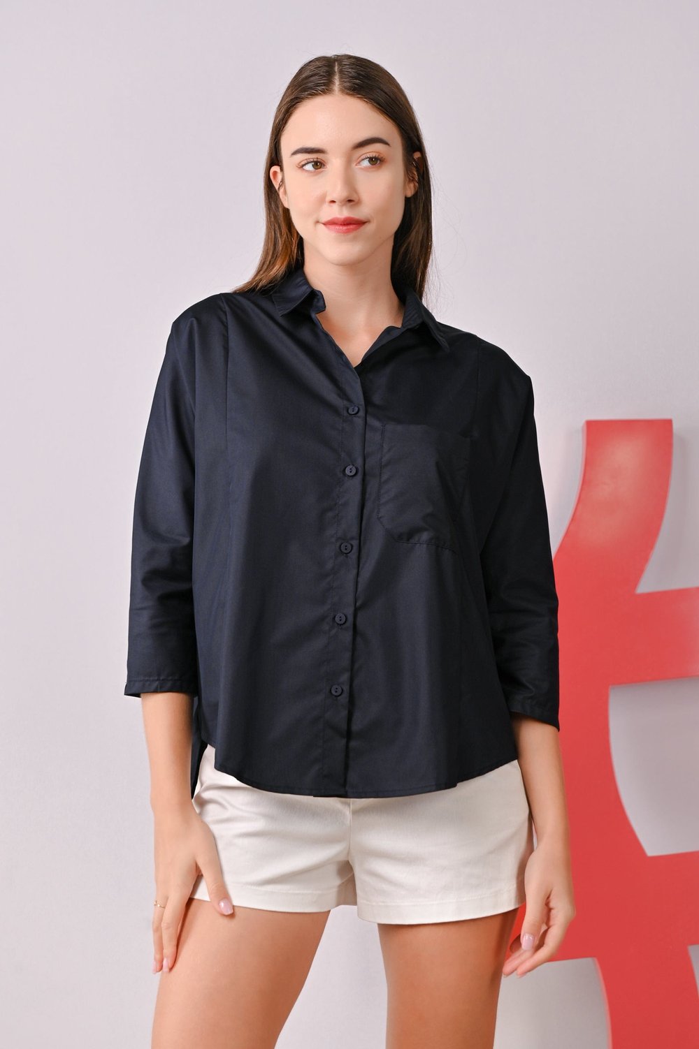 APRIL COTTON SHIRT IN NAVY