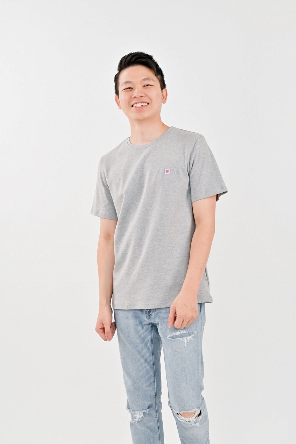AWE MEN'S LOGO TEE IN HEATHER GREY