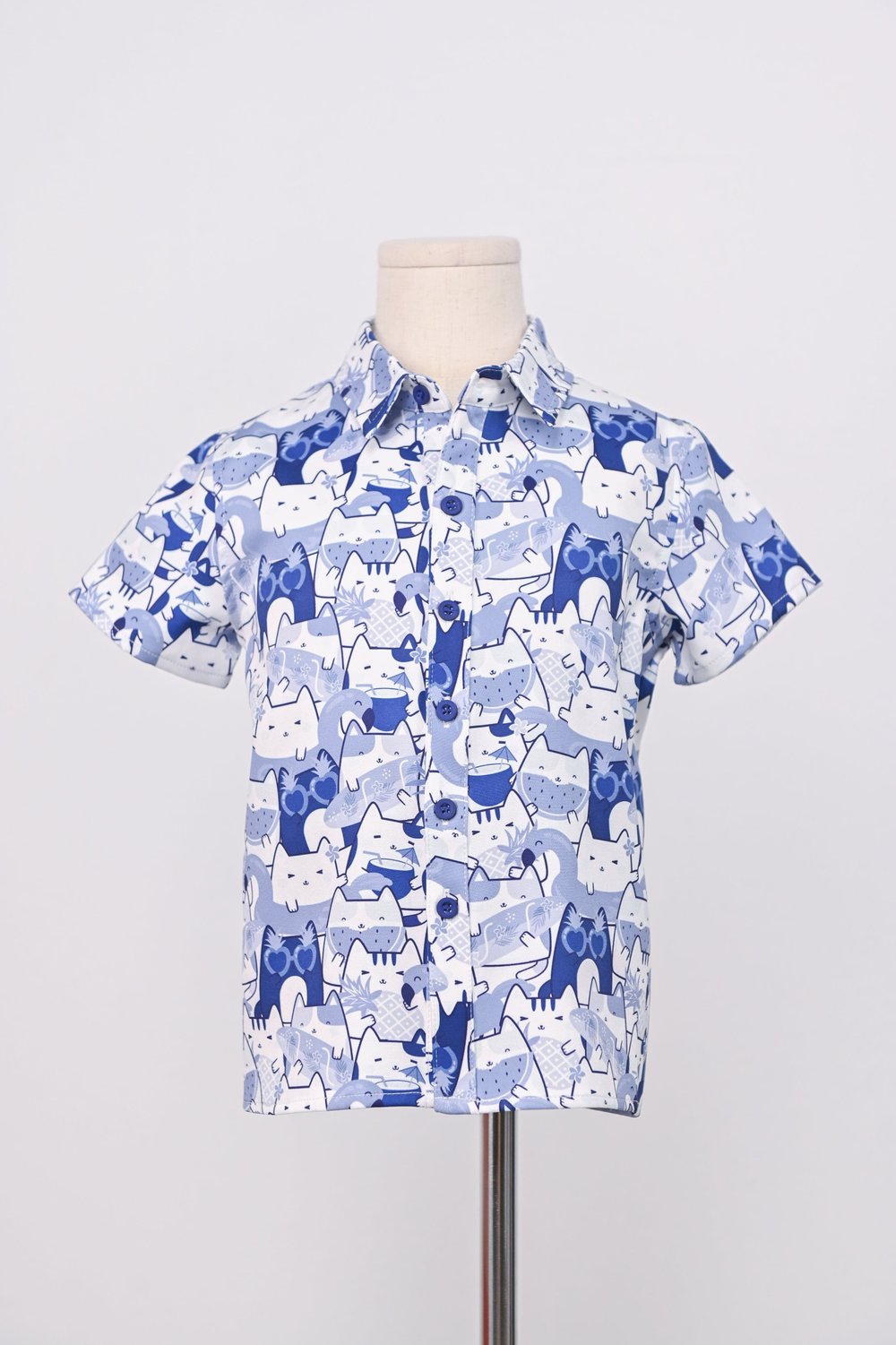 BLUE WATERMELON CAT KIDS' SHIRT