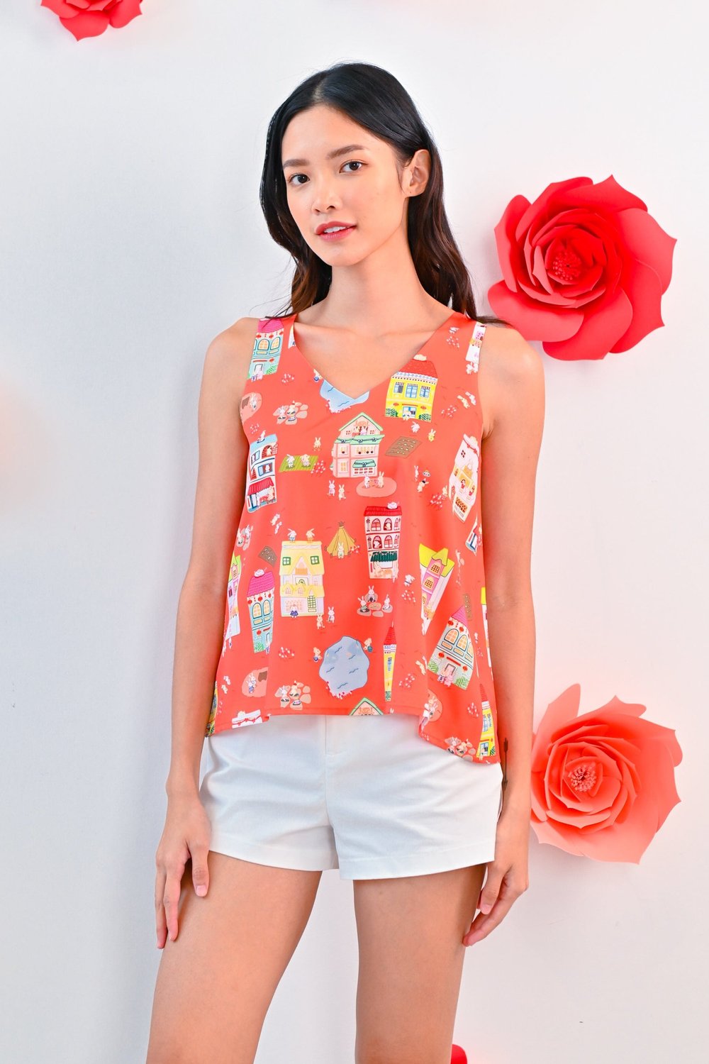 BUNNY ISLAND ORANGE TWO-WAY TOP