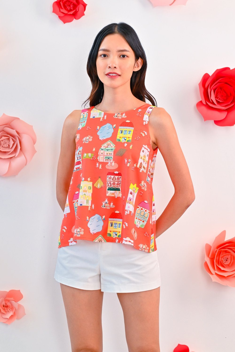 BUNNY ISLAND ORANGE TWO-WAY TOP