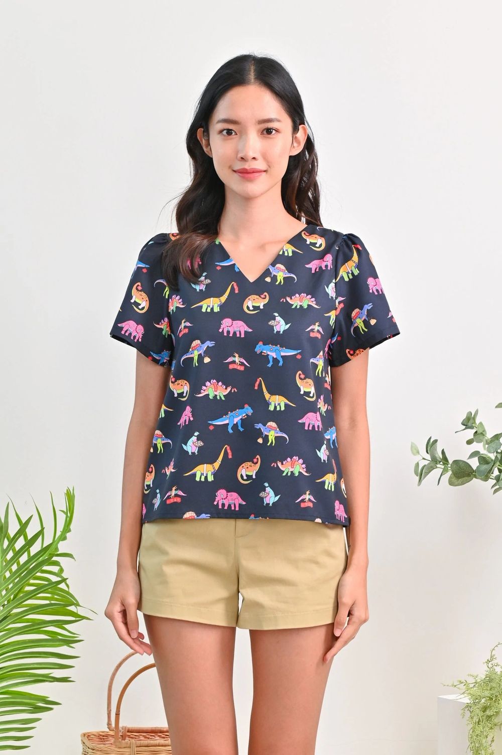 CNY DINO SLEEVED TOP