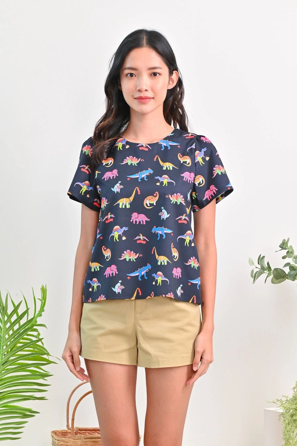 CNY DINO SLEEVED TOP