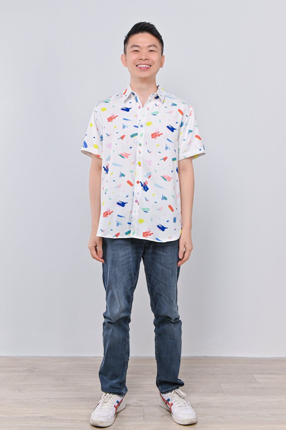 COLOUR JIGGLES OFF-WHITE MEN'S SHIRT