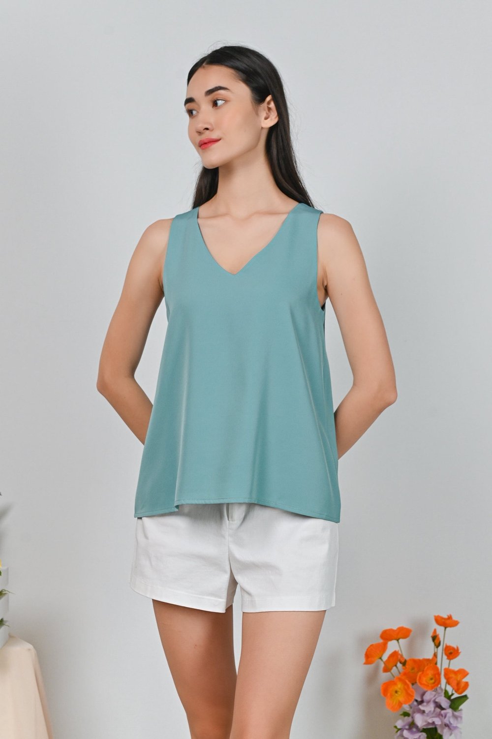 HAZEL TWO-WAY TOP IN SEAFOAM
