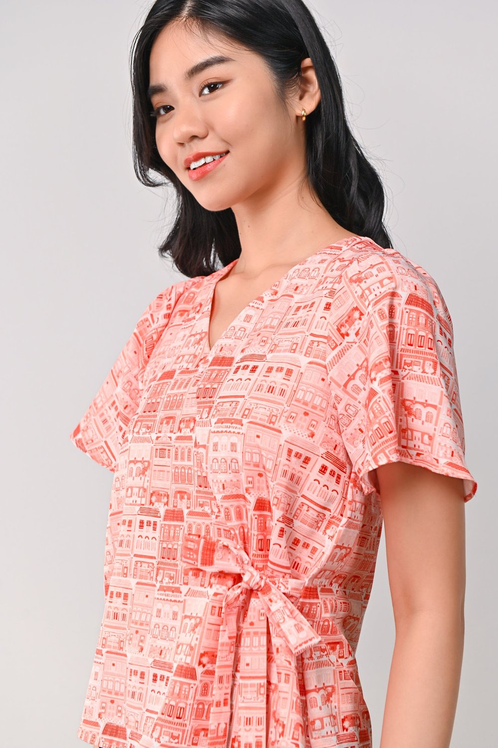 ORANGE SHOPHOUSE TIE-SASH TOP