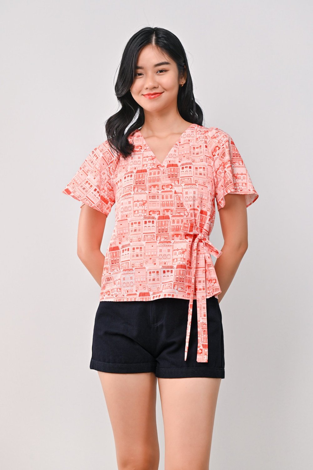 ORANGE SHOPHOUSE TIE-SASH TOP