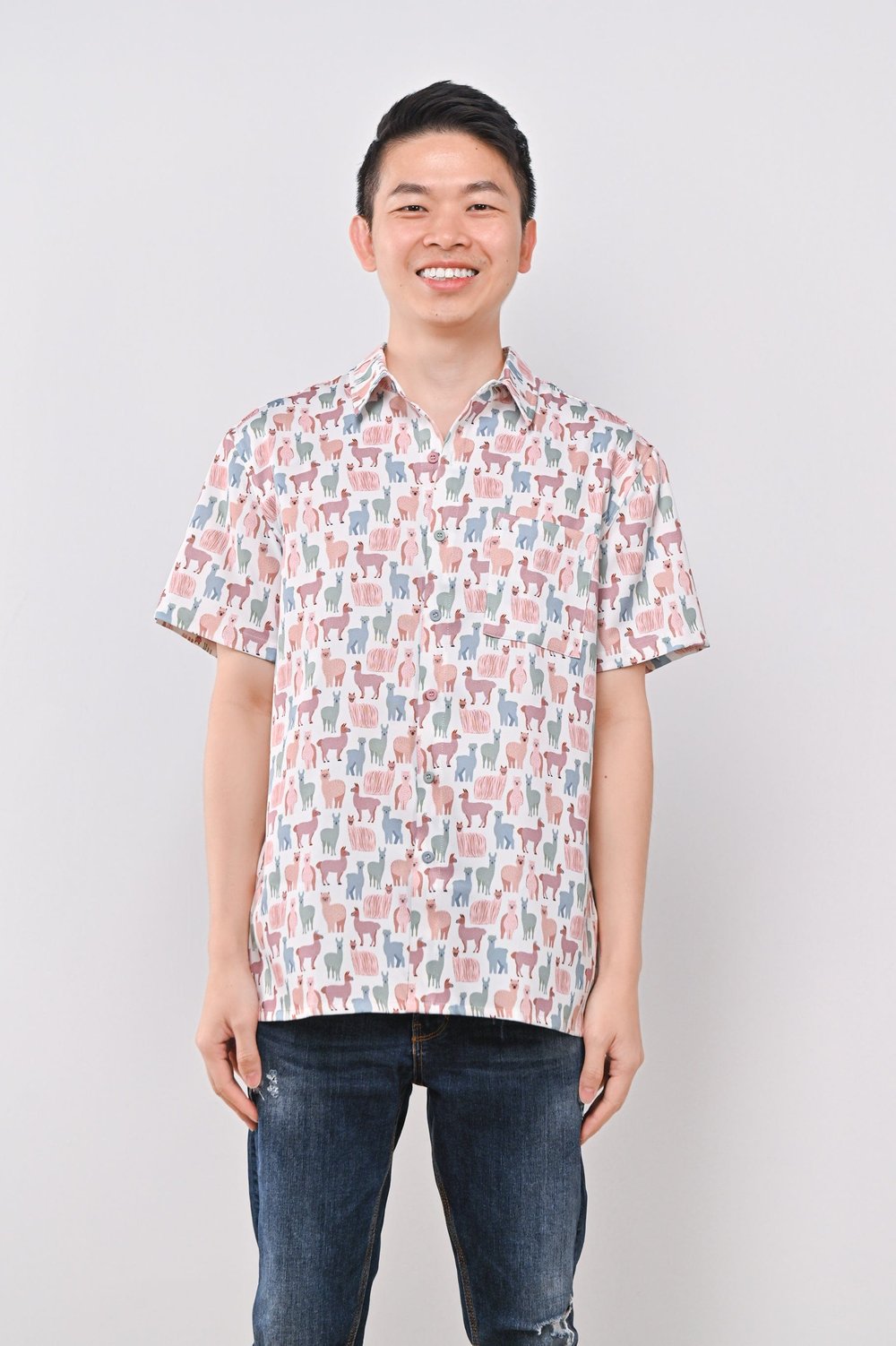 PASTEL LLAMA MEN'S SHIRT