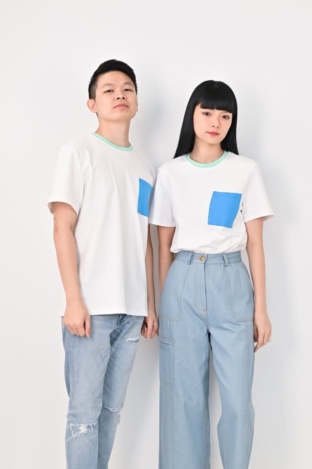 TREVOR COLOURBLOCK TEE IN WHITE