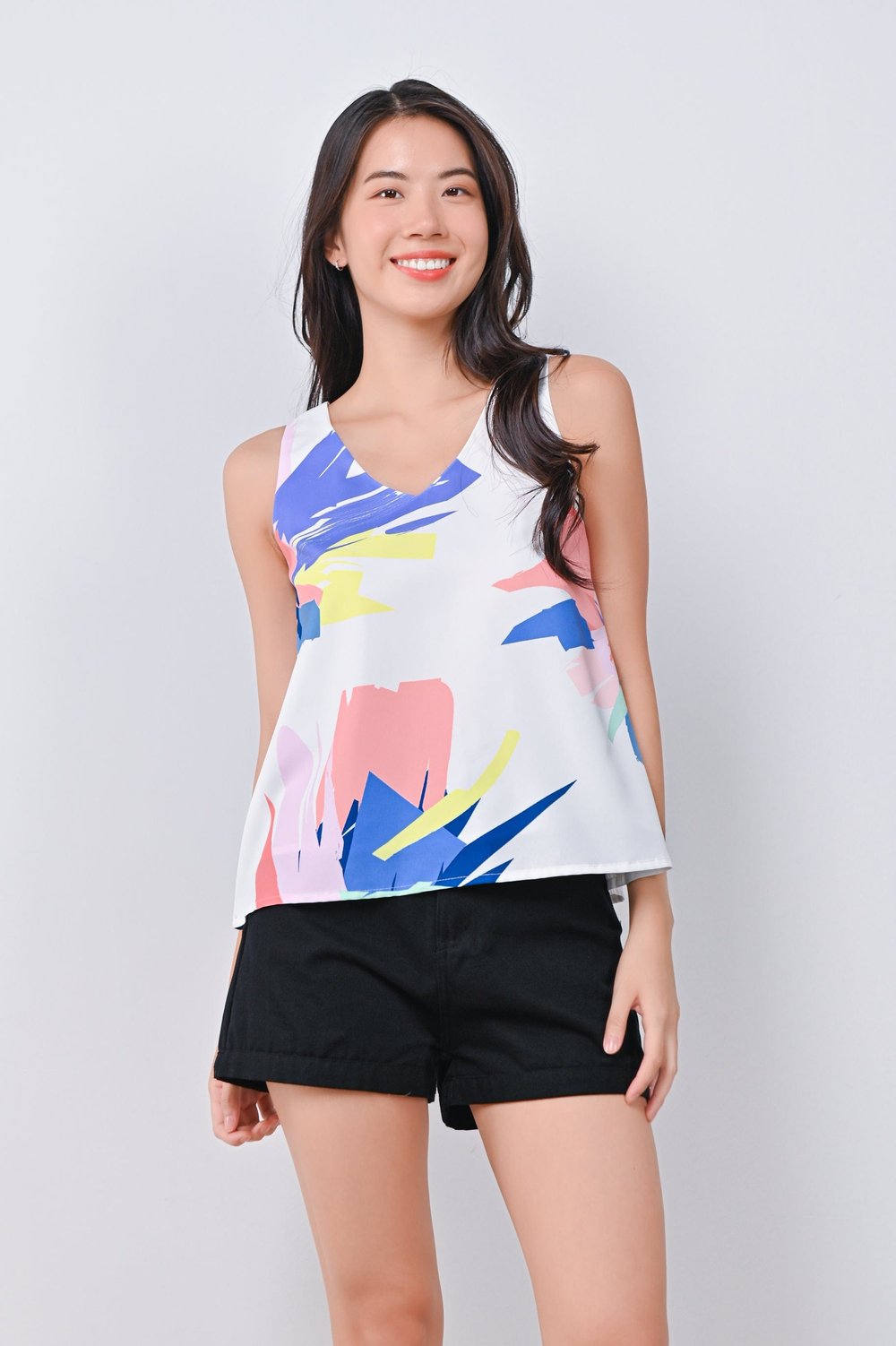 TROPICAL MADNESS TWO-WAY TOP IN OFF-WHITE