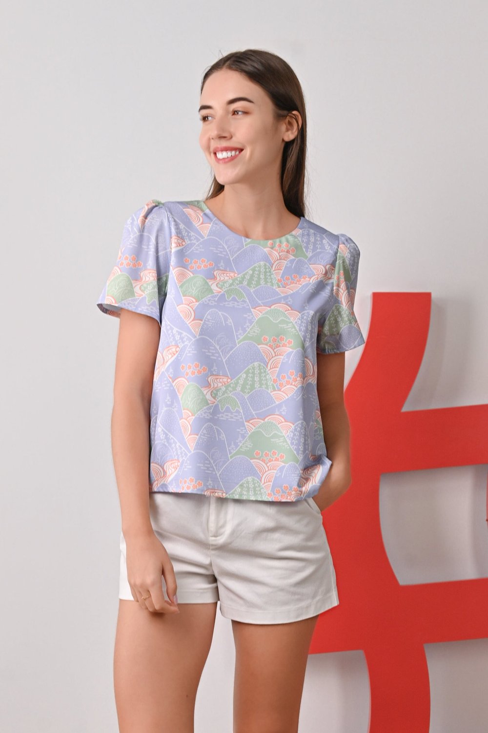 YAMA LILAC SLEEVED TOP