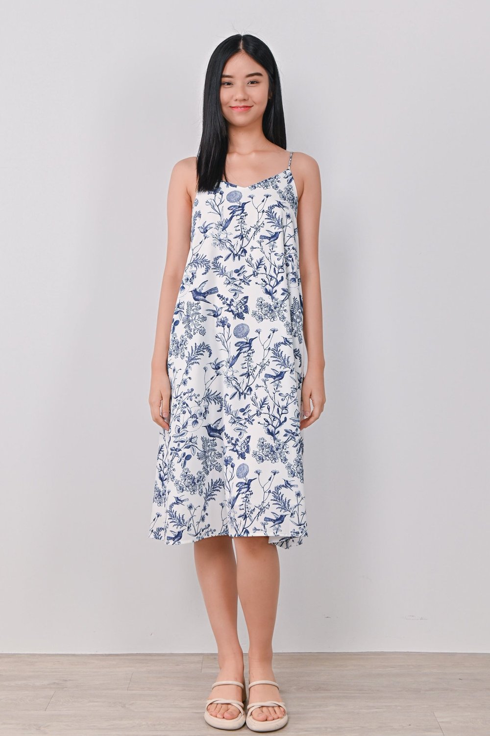 NAVY HUMMINGBIRD SPAG TENT DRESS